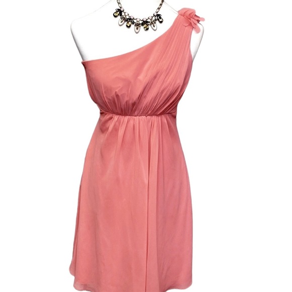 David’s Bridal One Shoulder Pink Dress - Picture 1 of 5
